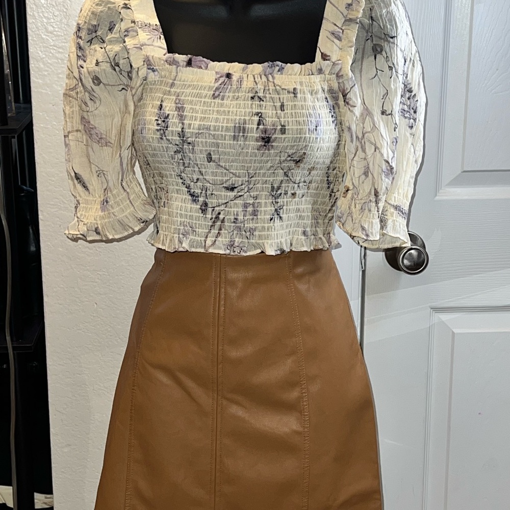 Shinestar Brown Midi Skirt